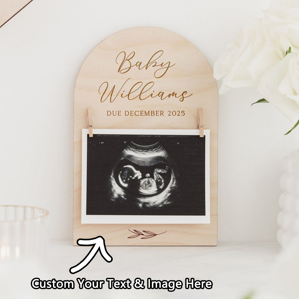 Picture Frame - Spersonalizowany znak ogłoszenia ciąży | Drewniana